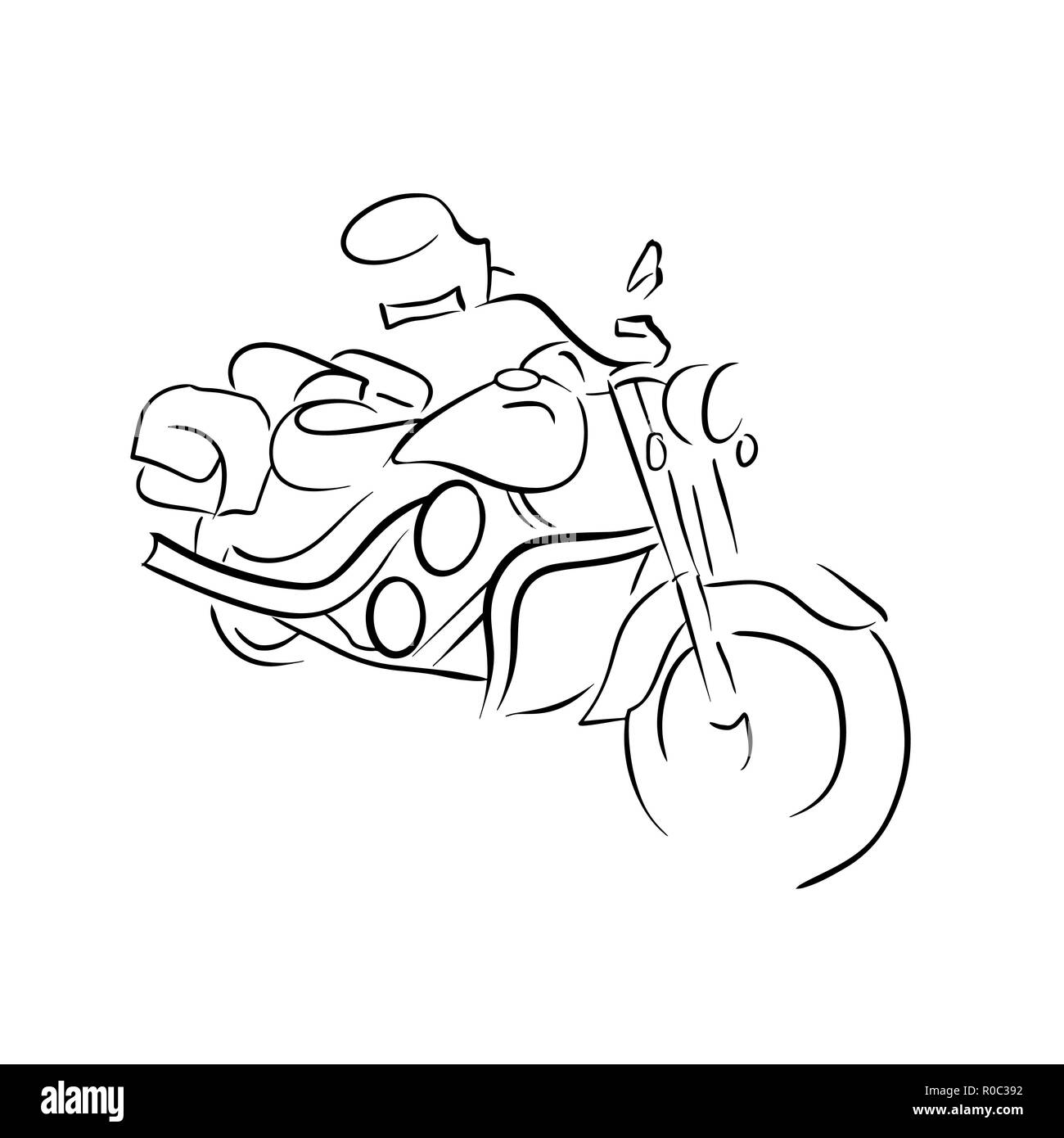 Croquis de scooter. Impression de vélo. Vector illustration simple. Illustration de Vecteur
