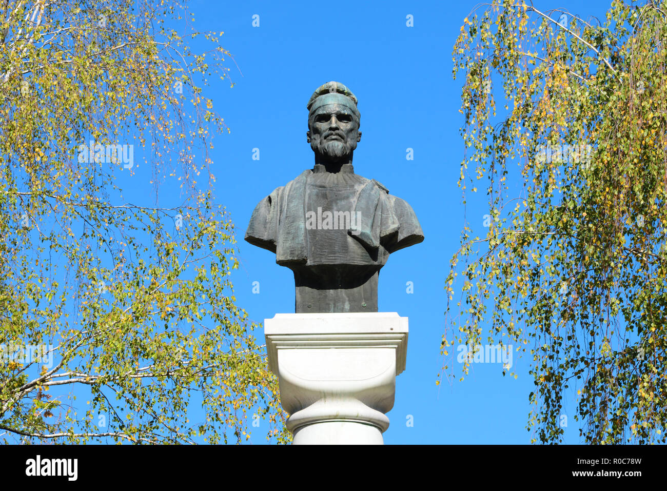 Brasov ROUMANIE statue de Roi Decebal landmark architecture Banque D'Images