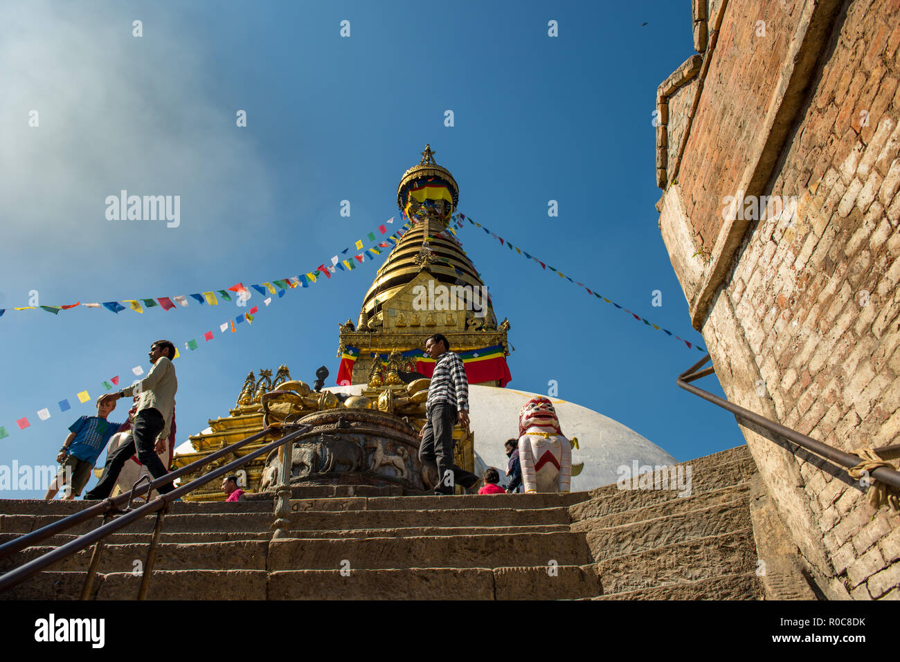 Swayambunath Stupa, Katmandou, Népal Banque D'Images