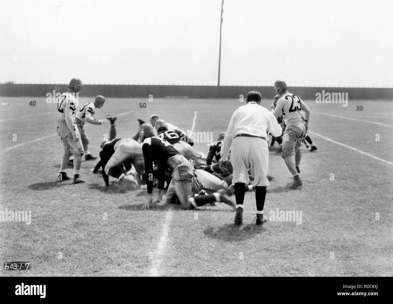 Match de football, sur-ensemble du film, 'The All-American", Universal Pictures, 1932 Banque D'Images