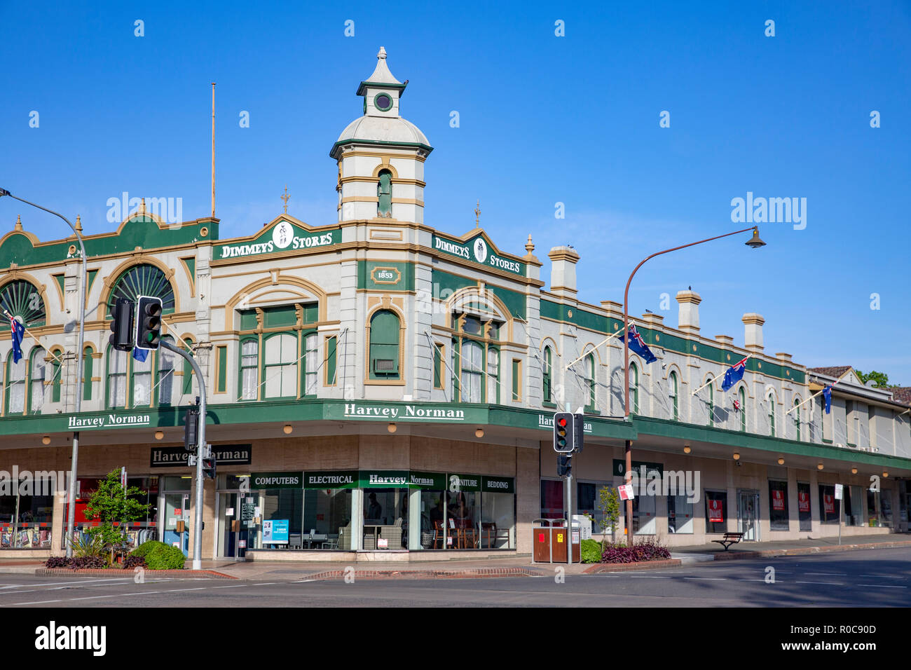 Le centre-ville de Goulburn et store de Harvey Norman et Dimmeys,Australie,CDB Goulburn Banque D'Images