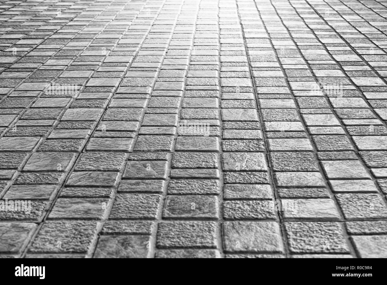 Close up carrelage au sol pour l'extérieur du trottoir à pied de la rue historique Banque D'Images