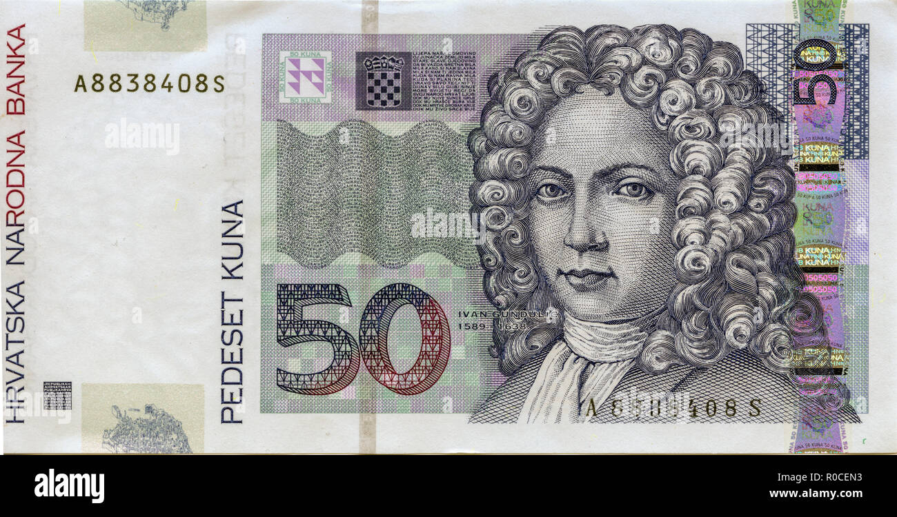 Kuna croate 50 euros Banque D'Images