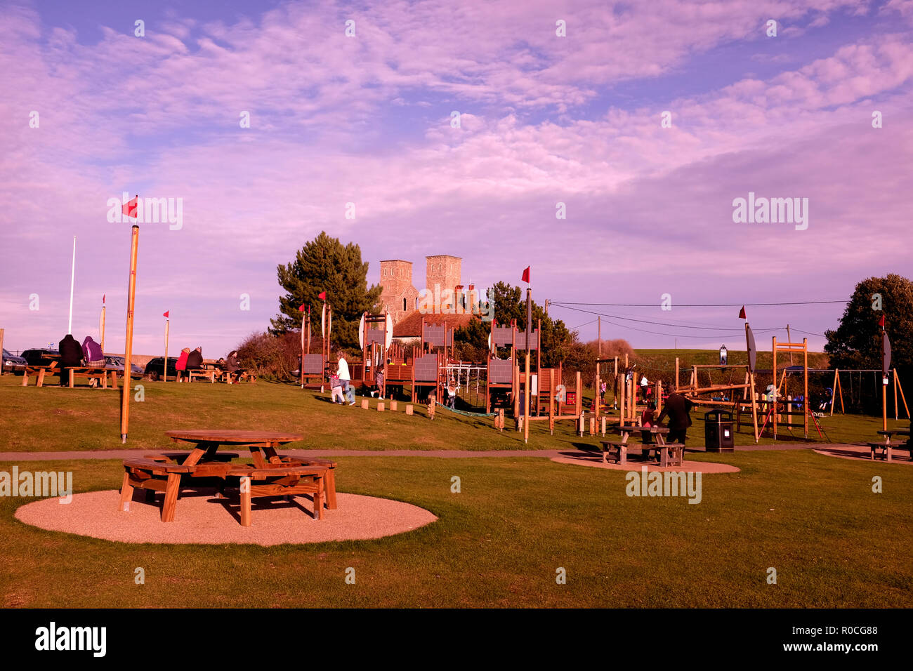 Reculver dans la baie East Kent uk nov 2018 Banque D'Images