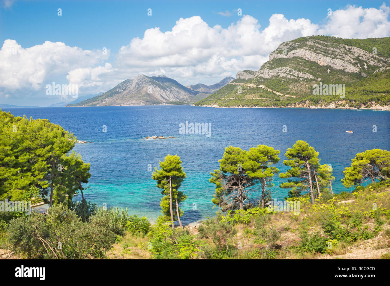 Croatie - La côte de la péninsule de Peliesac près de Zuliana Banque D'Images