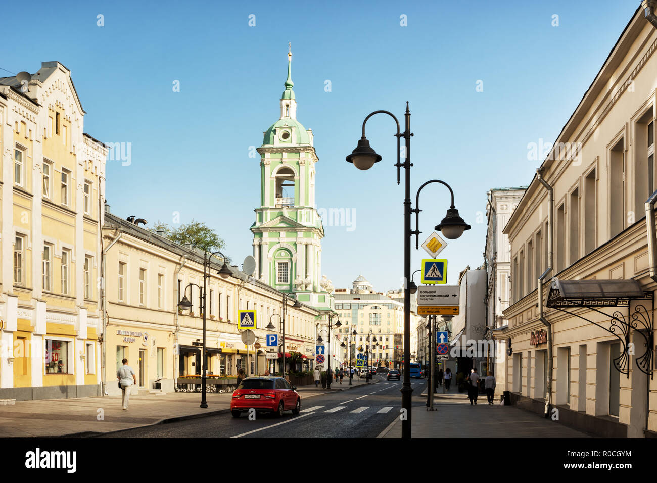 Moscou, Russie - 9 août 2018 : la rue Pyatnitskaya dans le centre historique de Moscou, Russie Banque D'Images