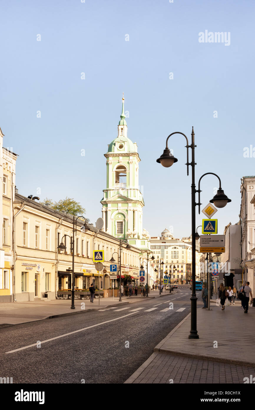 Moscou, Russie - 9 août 2018 : vue sur la rue Pyatnitskaya à Moscou, Russie Banque D'Images