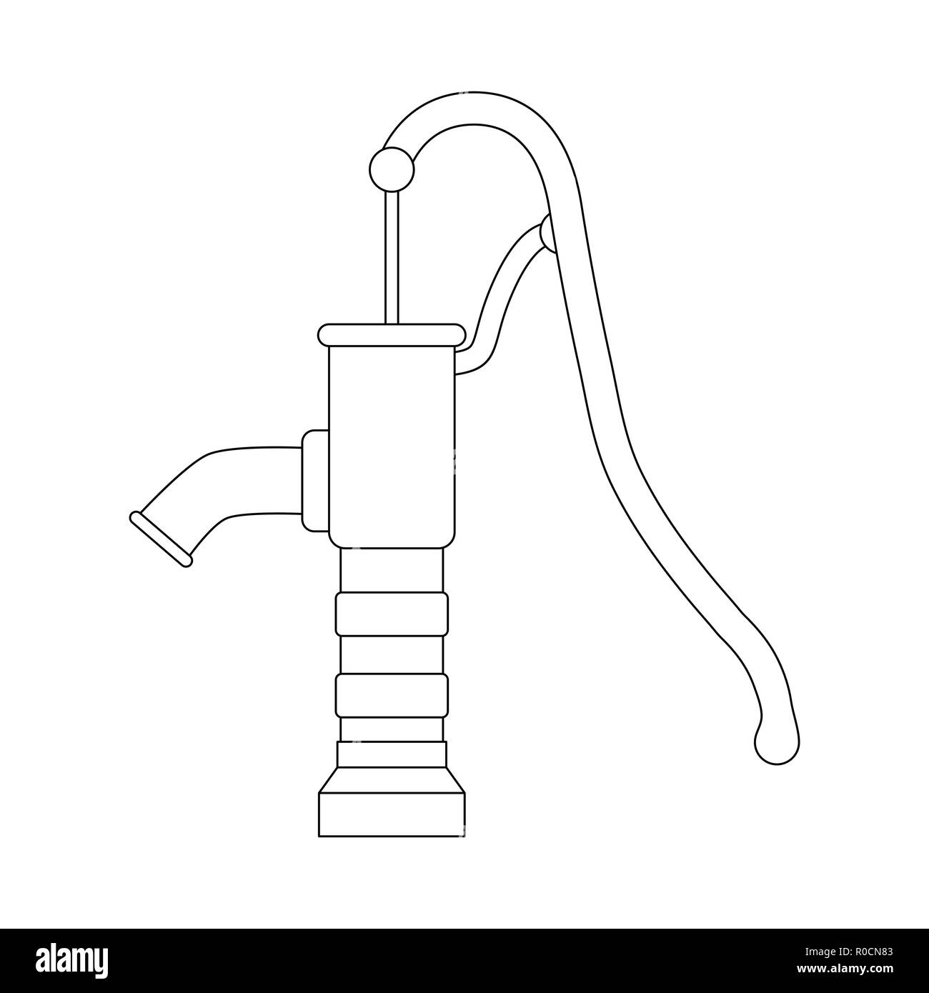 Décrire la conception de la pompe à eau isolé sur fond blanc Illustration de Vecteur
