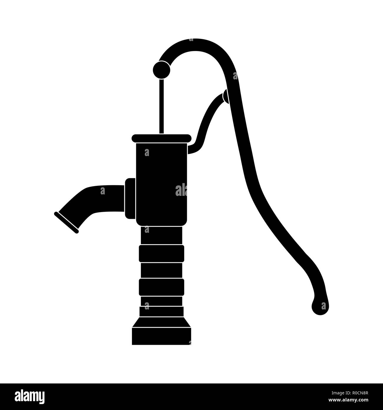 La conception de la pompe à eau silhouette isolé sur fond blanc Illustration de Vecteur
