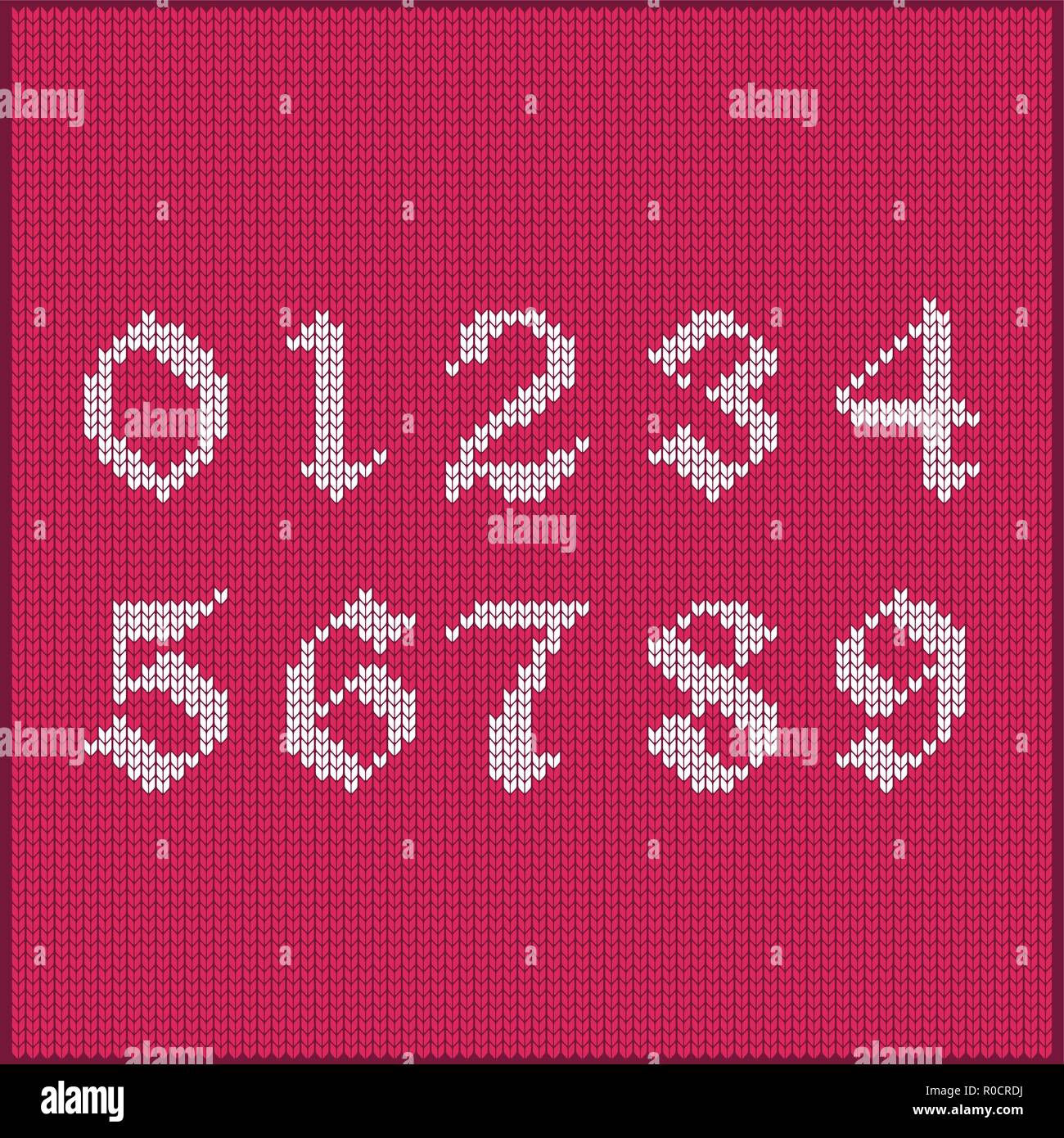 Nombre de chiffres de un à dix en tant que motif tricoté Illustration de Vecteur