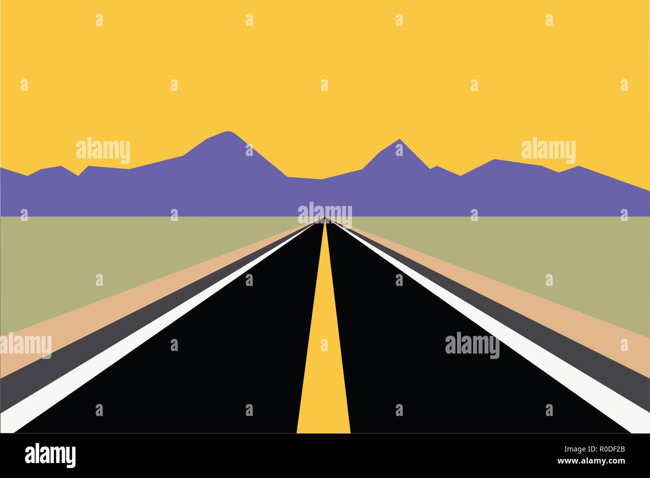 Autoroute dans une montagne Coucher du soleil- inspiré par le paramètre et les couleurs de Monument Valley dans le sud-ouest de l'USA Illustration de Vecteur Autoroute dans une montagne Coucher du soleil- inspiré par le paramètre et les couleurs de Monument Valley dans le sud-ouest de l'USA Illustration de Vecteur