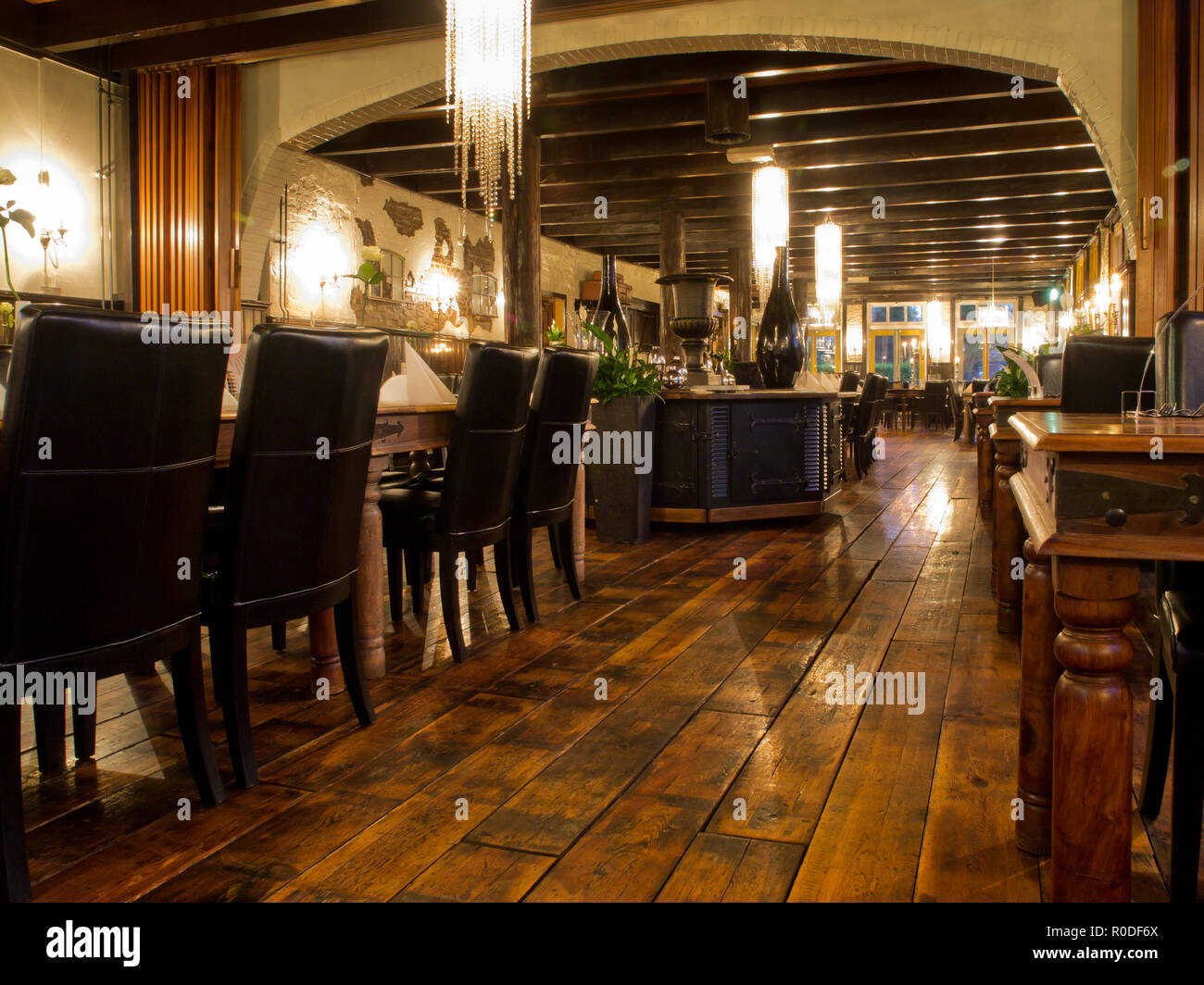 Intérieur d'un restaurant de nuit vintage Banque D'Images