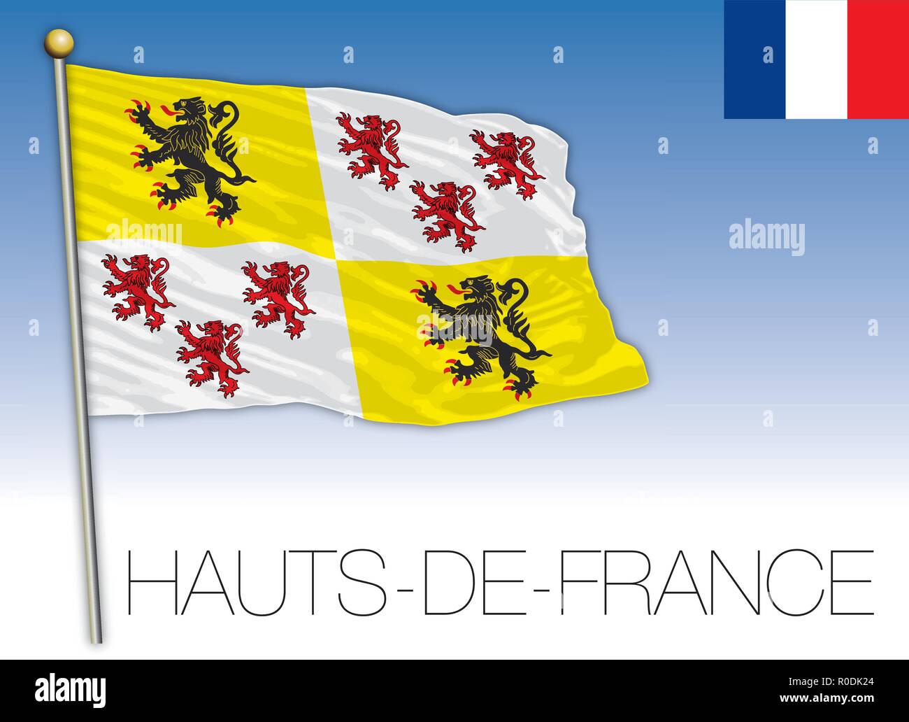 Hauts De France Flag Banque d