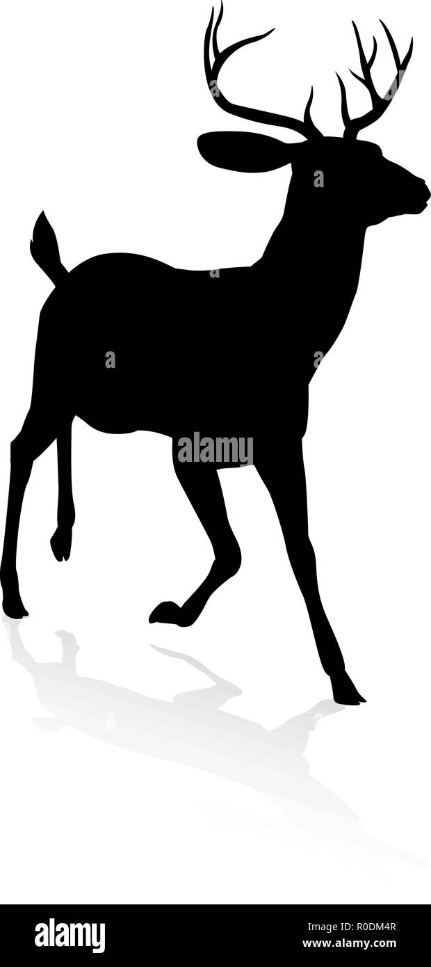 Silhouette Animal Deer Illustration de Vecteur