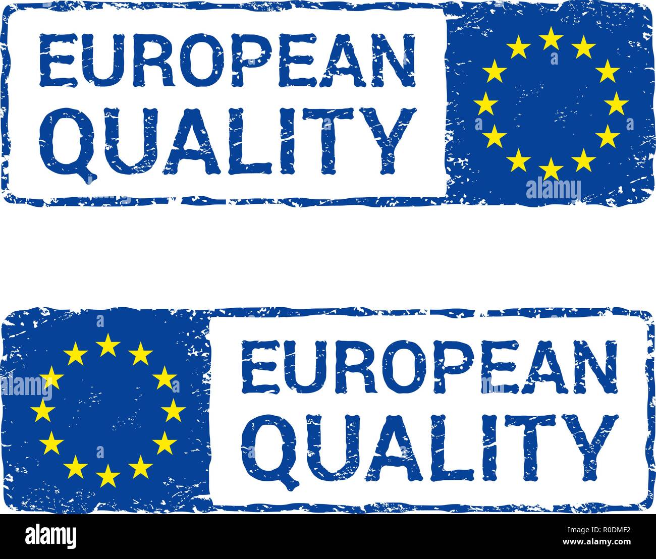 La qualité de l'Union européenne, vecteur de l'UE lettre stamp. Illustration de Vecteur