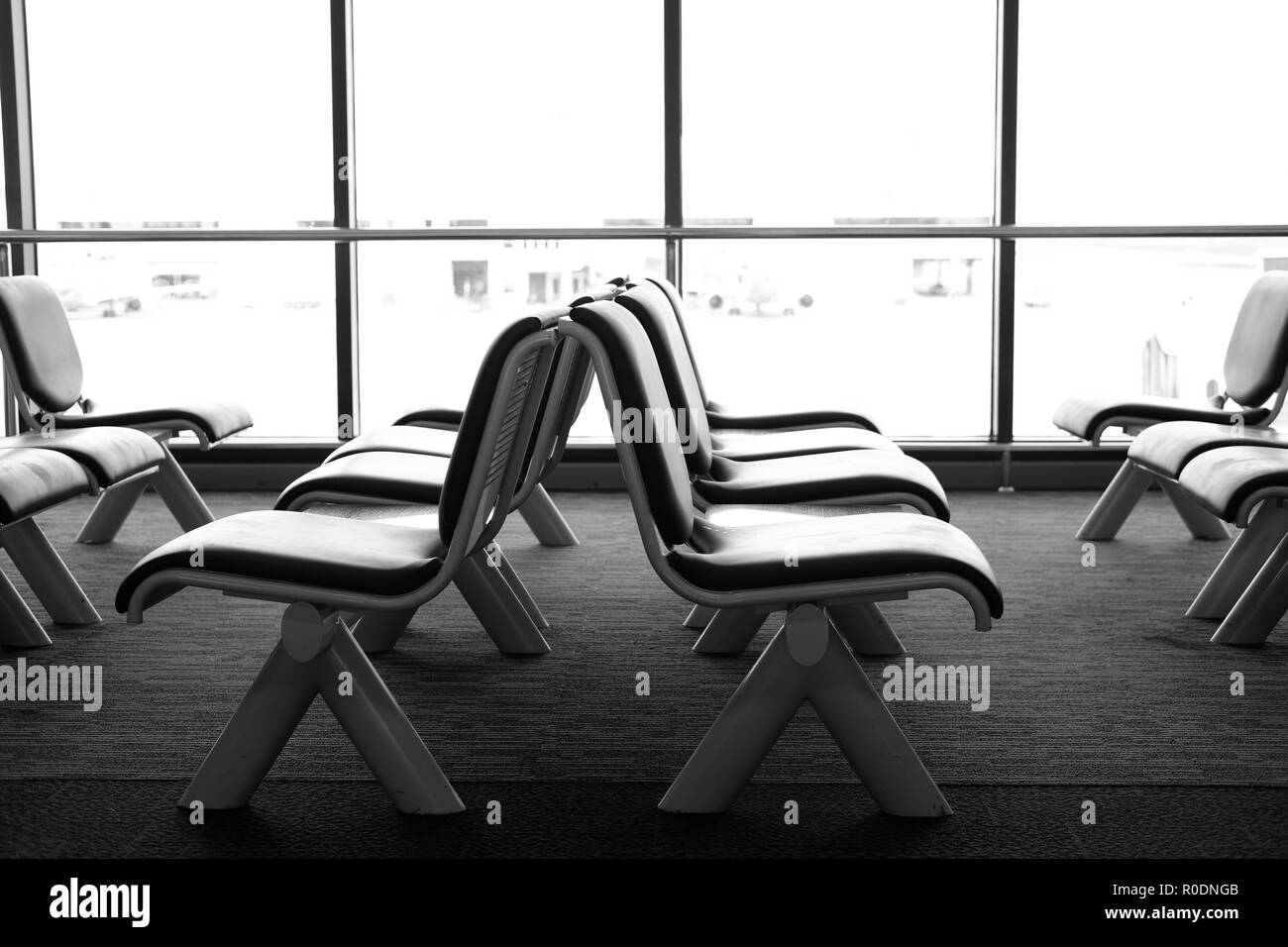 Chaise vide à l'aéroport. place à l'aire d'attente Banque D'Images