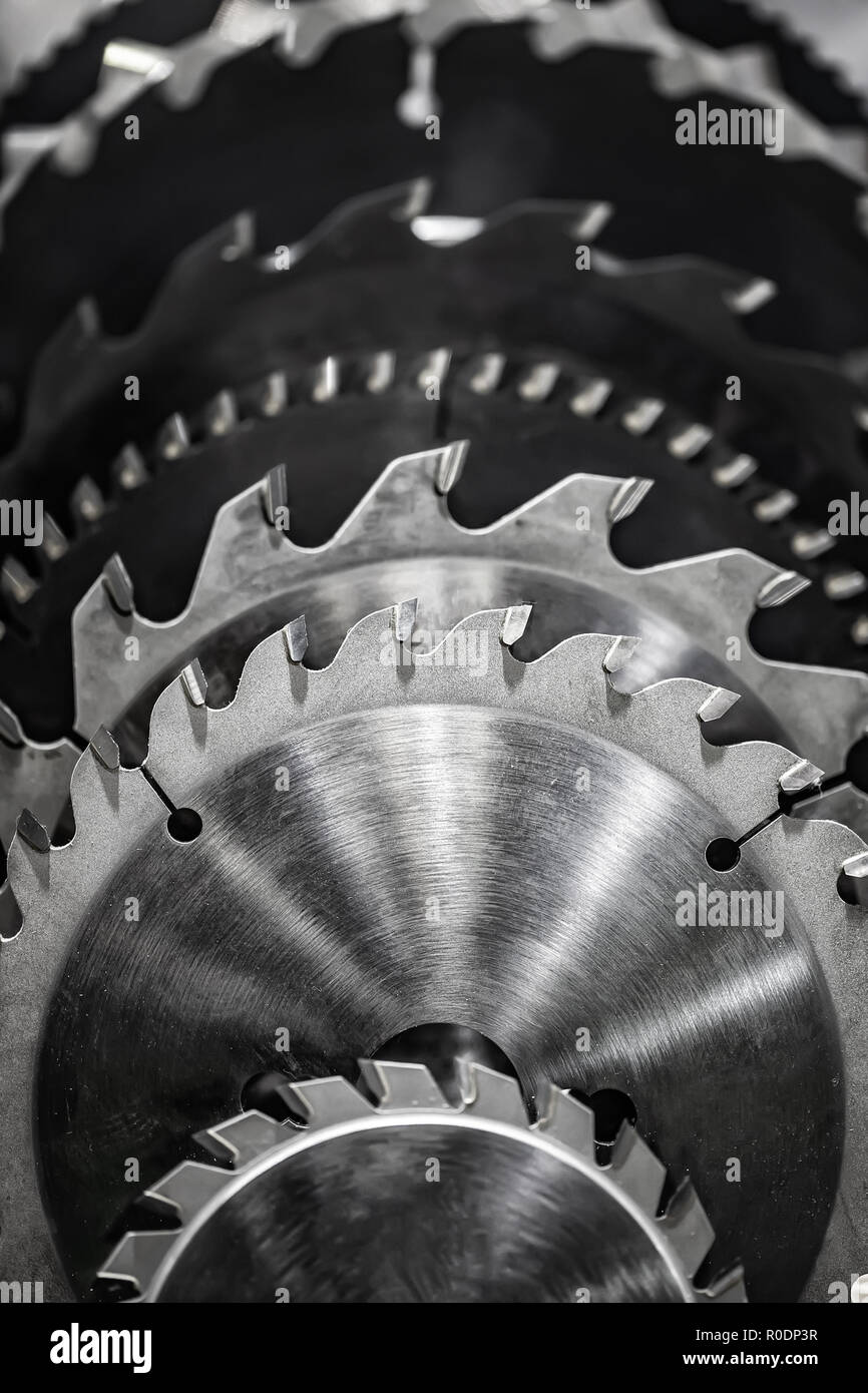 Lames de scie circulaire close-up Banque D'Images