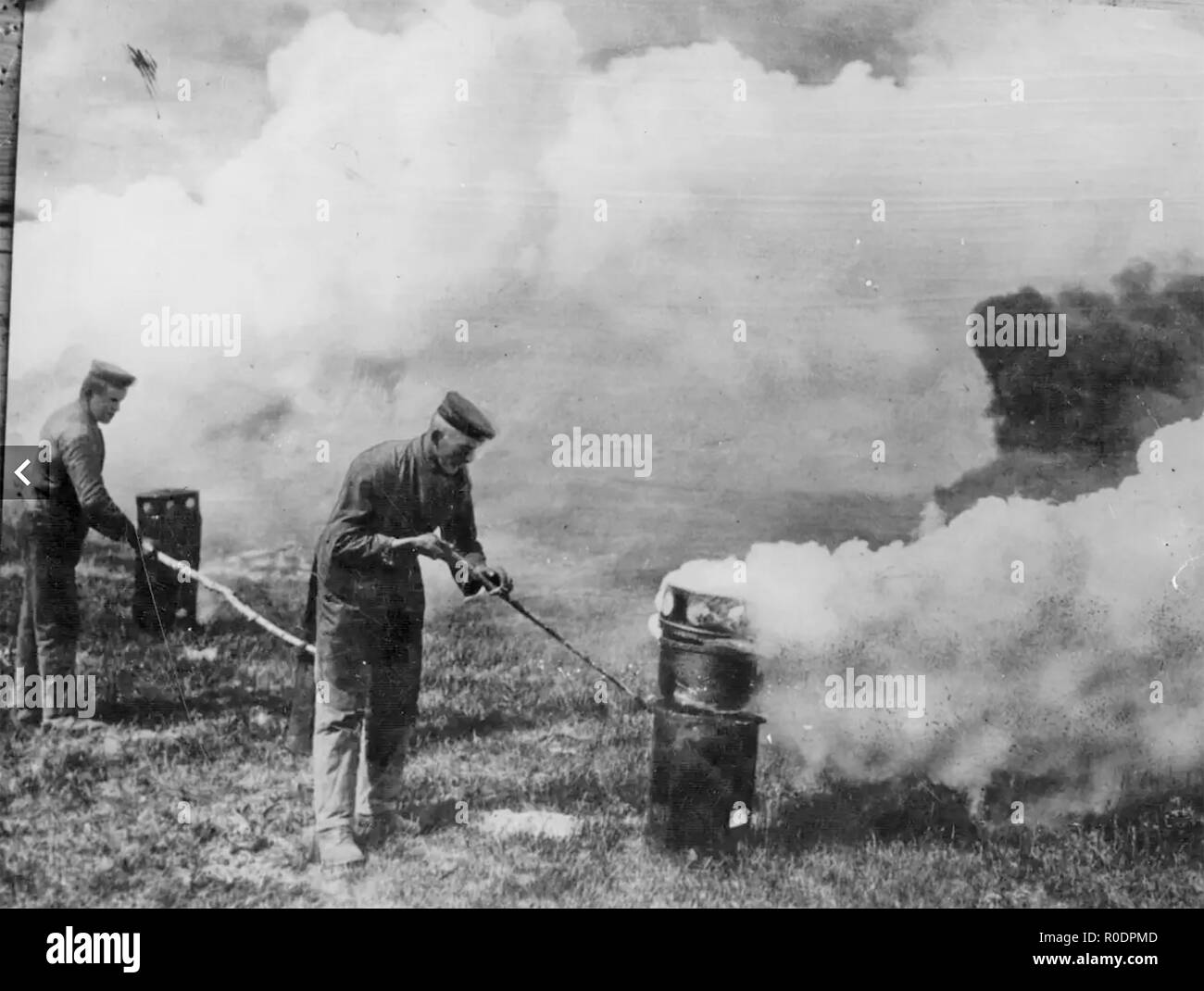 Attaque de gaz allemand durant la Première Guerre mondiale - sans date. Banque D'Images