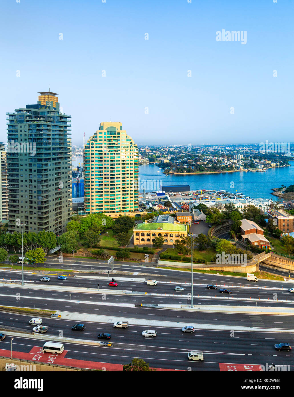 Le distributeur de l'Ouest A4 L'autoroute à Millers Point dans Sydney, New South Wales, Australia Banque D'Images