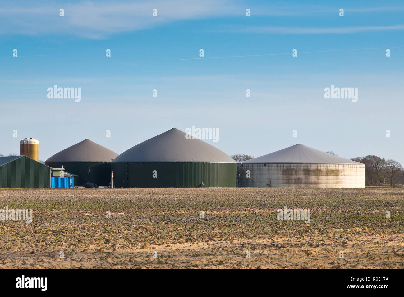 L'installation de gaz bio dans le cadre d'une exploitation agricole Banque D'Images