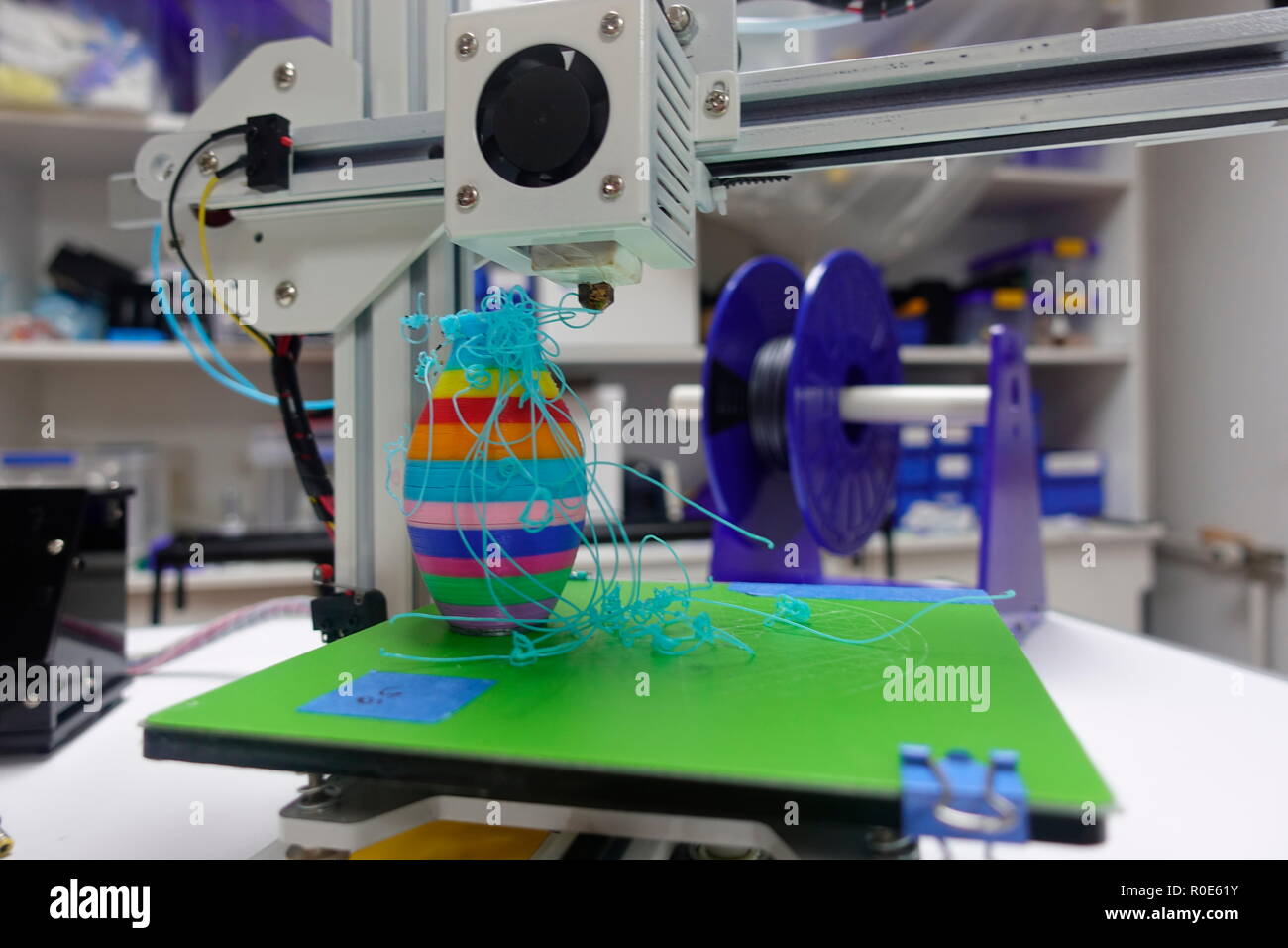 Panne de l'imprimante 3D. Banque D'Images