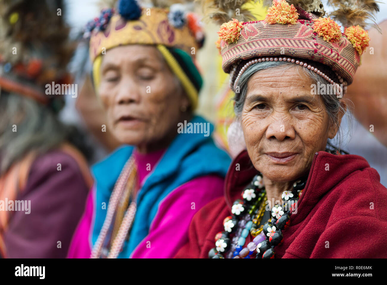 BANAUE, PHILIPPINES, 03 décembre : Portrait of senior philippine des tribus des montagnes Ifugao À Banaue, village au nord de Luzon, Philippines, sur décembre Banque D'Images