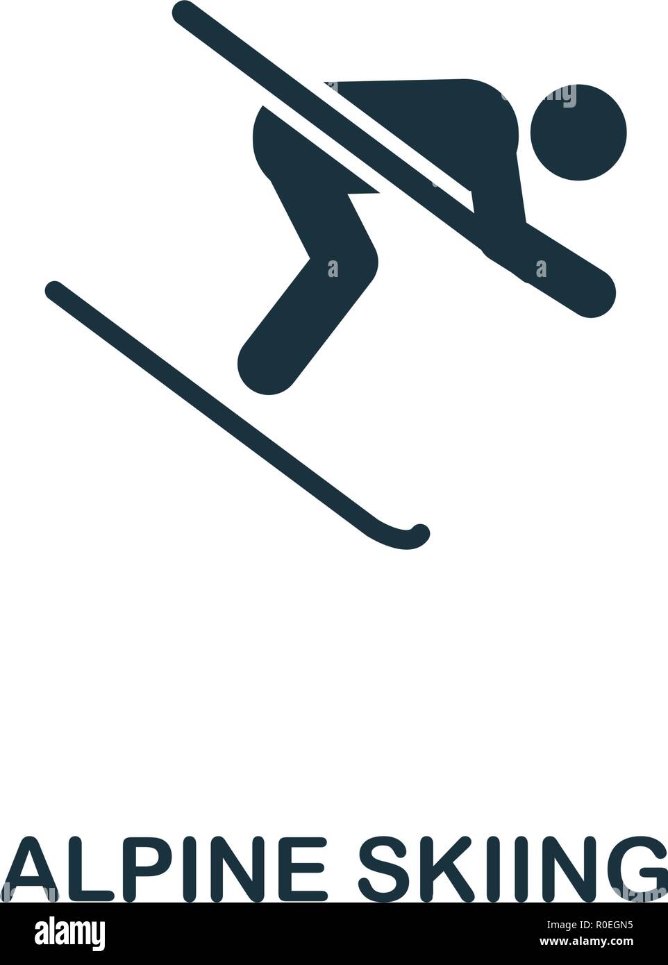 L'icône du ski alpin. Style de design premium collection sports d'hiver. UX et l'interface utilisateur. Ski alpin parfait pixel pour l'icône web design, applications, logiciels, communication Illustration de Vecteur