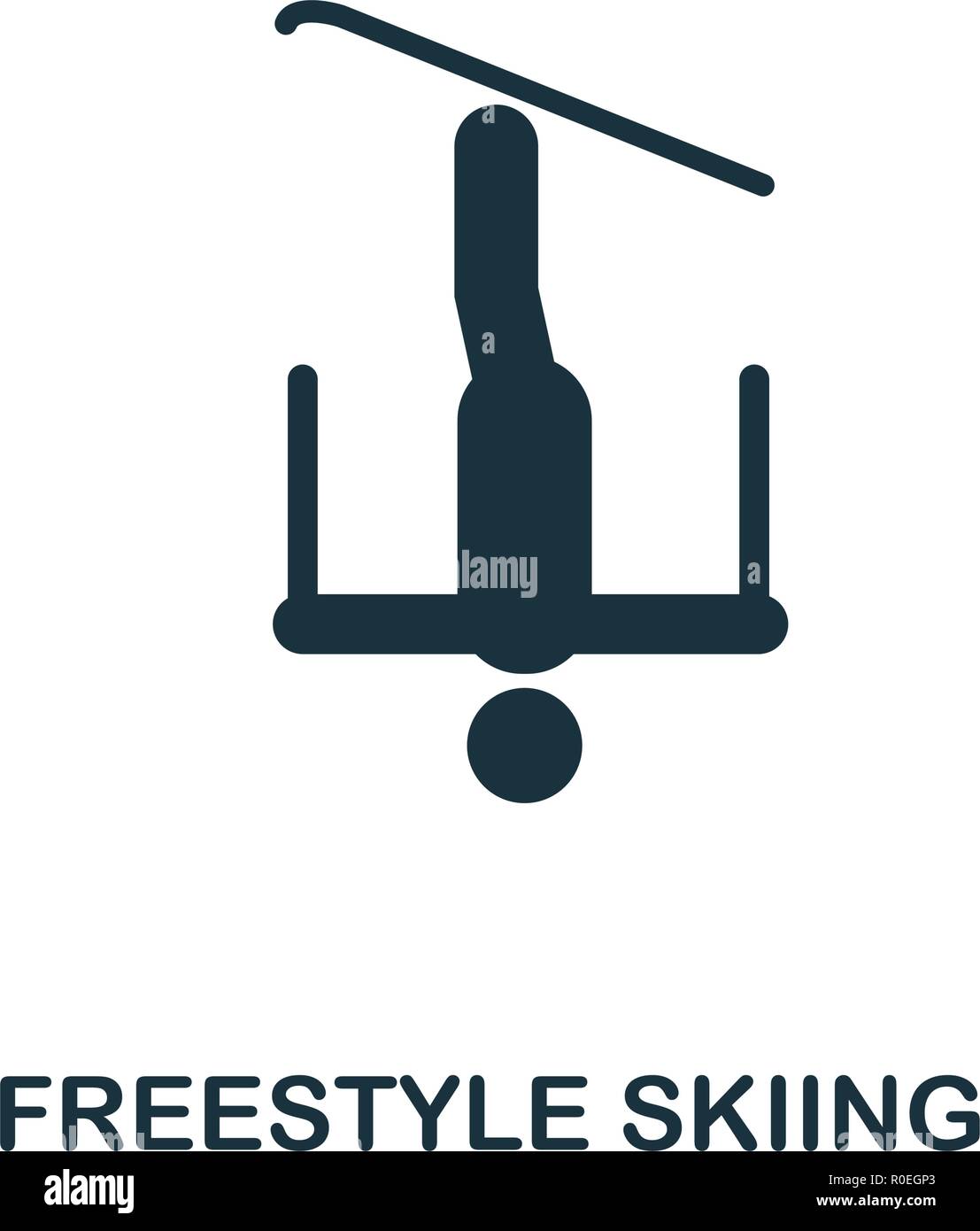 L'icône de ski acrobatique. Style de design premium collection sports d'hiver. UX et l'interface utilisateur. Ski acrobatique parfait pixel pour l'icône web design, apps, champs d'identification de Illustration de Vecteur