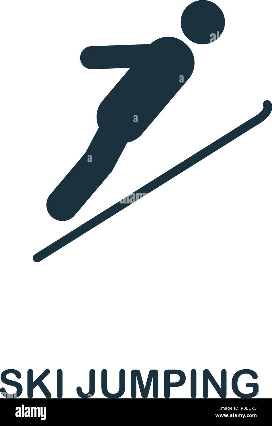 L'icône de saut à ski. Style de design premium collection sports d'hiver. UX et l'interface utilisateur. Saut à ski parfait pixel pour l'icône web design, applications, logiciels, printi Illustration de Vecteur