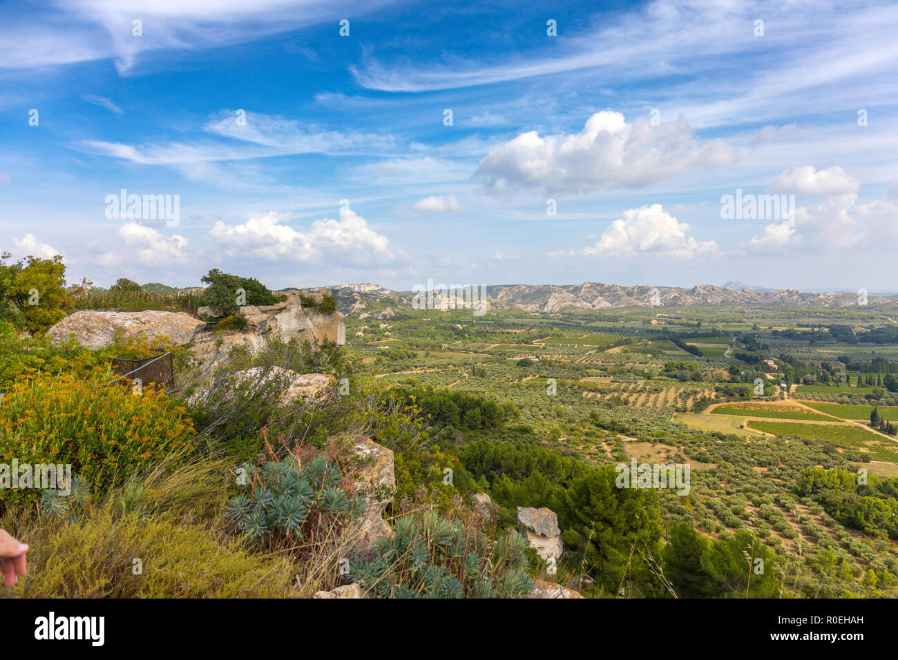 Le panorama du château à Les Baux de Provence Banque D'Images