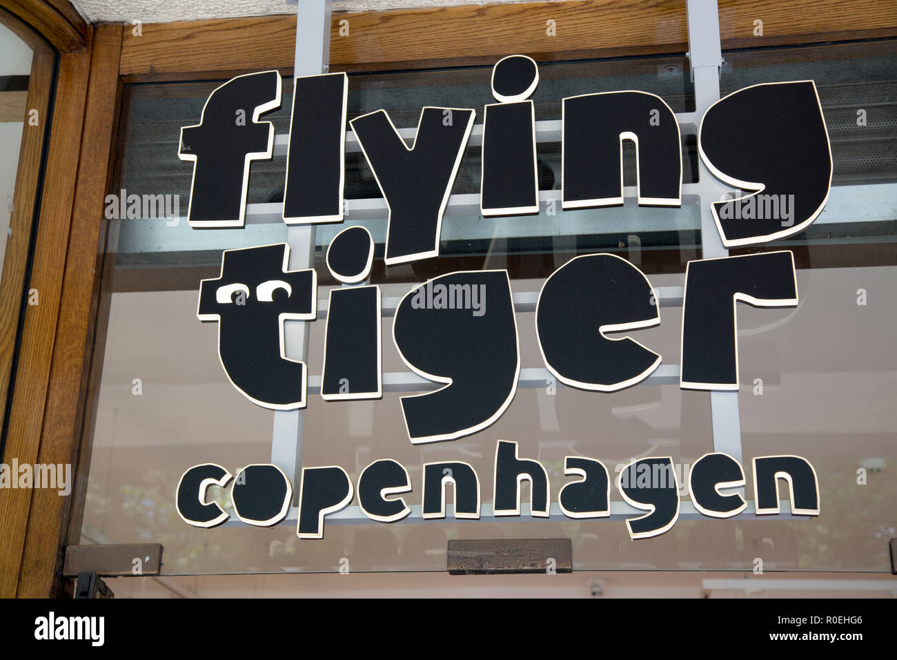 Flying Tiger Logo Boutique Copenhague Banque D'Images