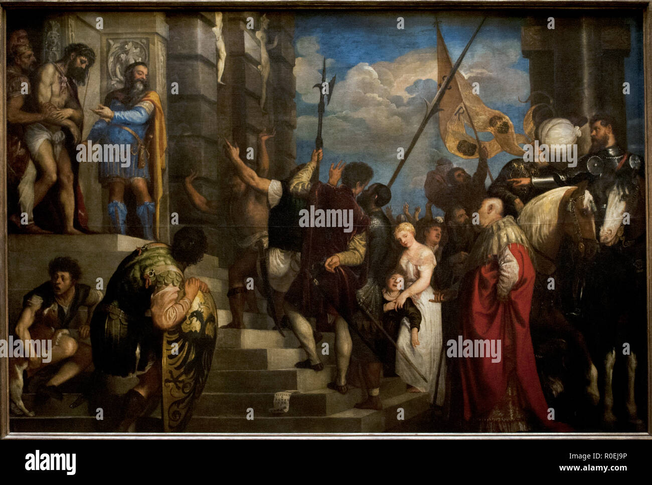 Tiziano Vecellio, appelé Titien (1488/1490 591-1576). Peintre italien. Ecce Homo, 1543. Le maniérisme italien de style. Créé pour le marchand flamand Giovanni d'Anna. 3610 x 2420 cm. Le Kunsthistorisches Museum, Vienne. L'Autriche. Banque D'Images