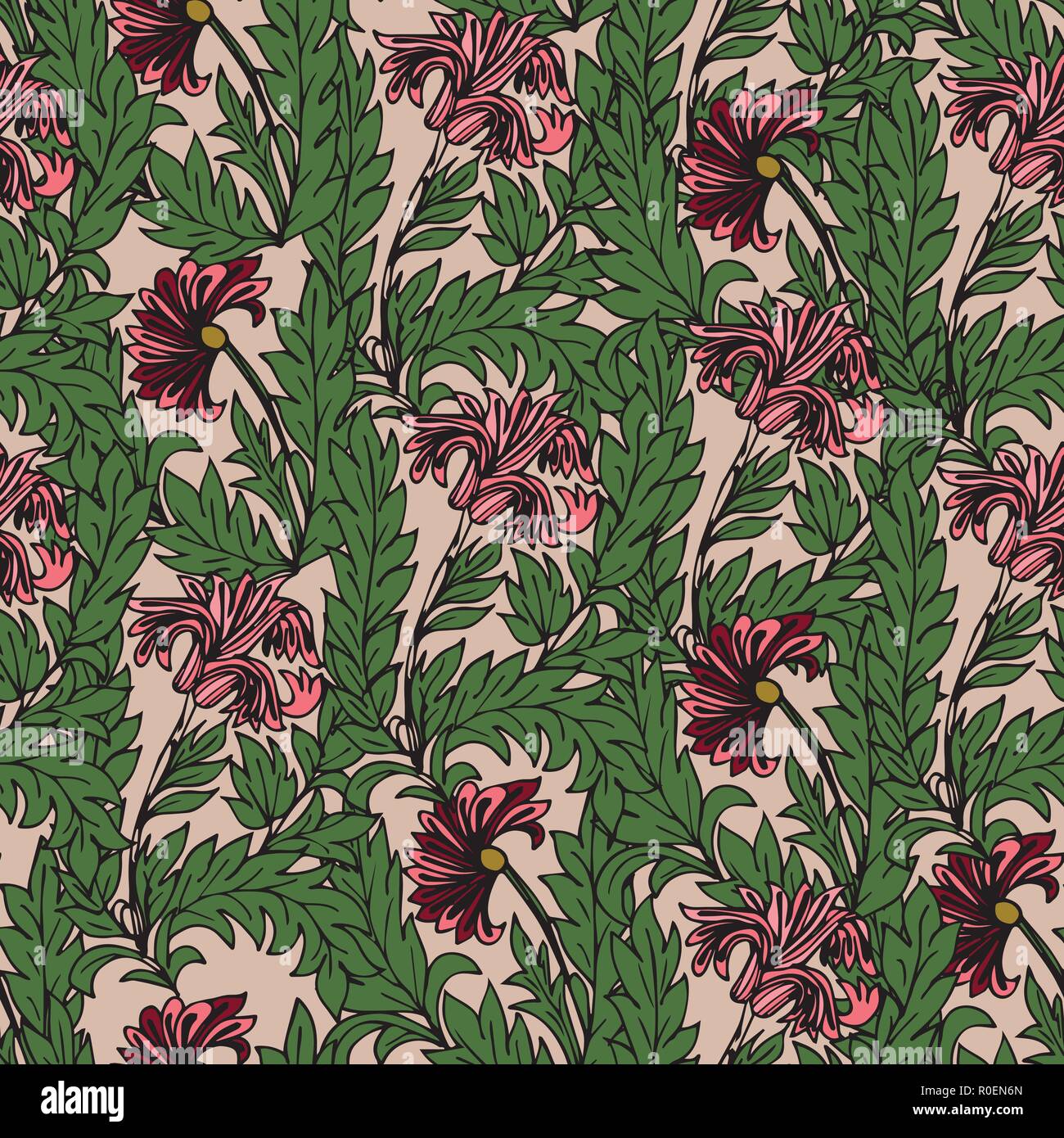 Tulipes magique. motif transparent Illustration de Vecteur