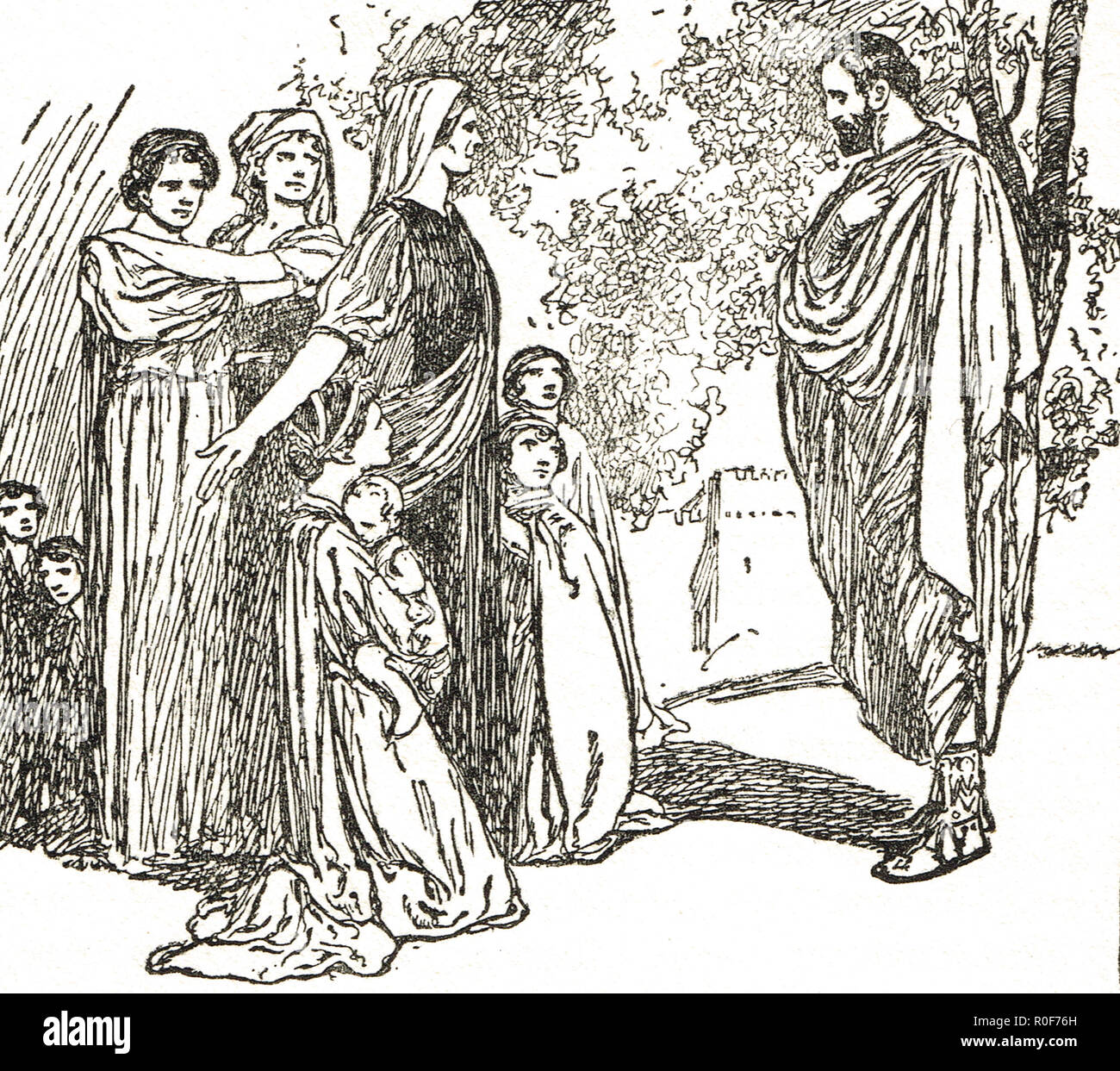 La mère de Coriolan de le persuader d'épargner Rome. 5ème siècle avant J.-C. Banque D'Images