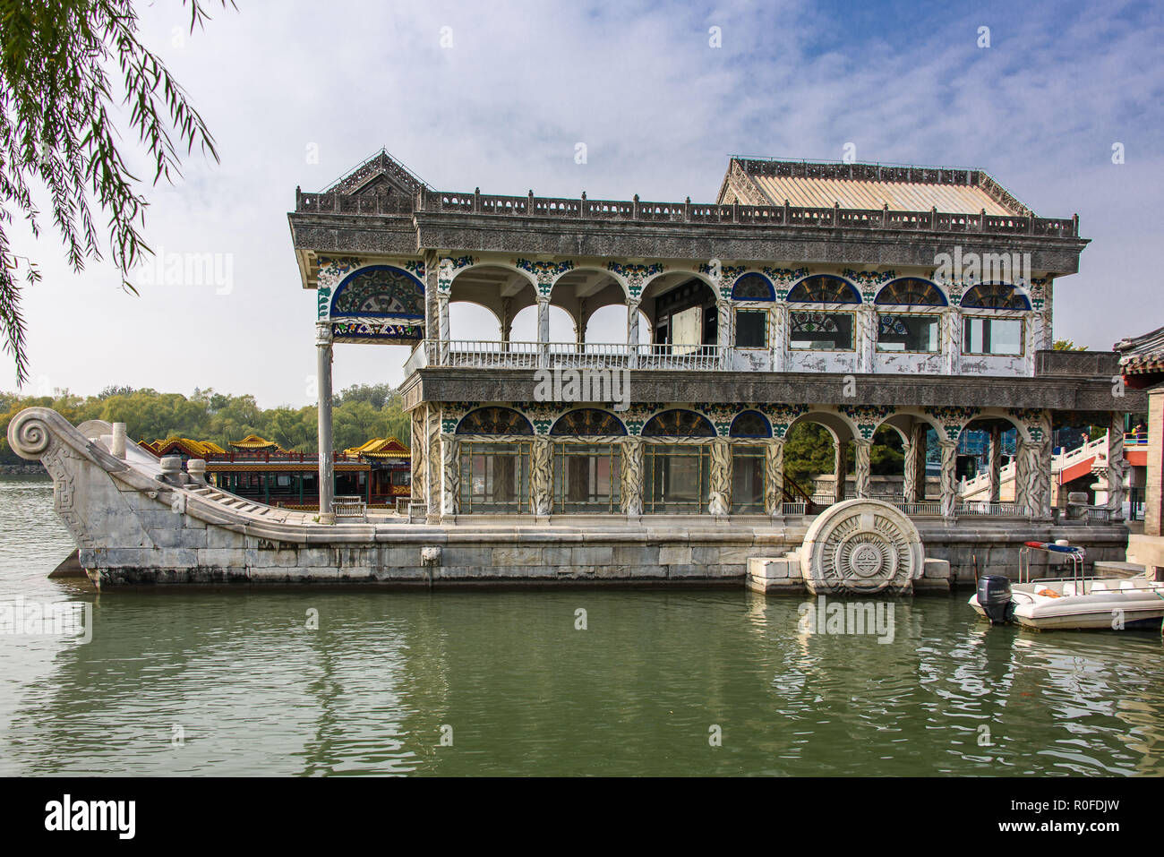 La En bateau sur le lac Kunming du Palais d'été, à Beijing Banque D'Images