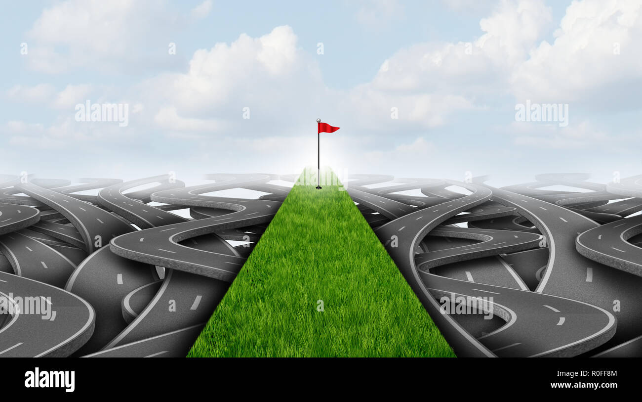 Évasion Golf et vie professionnelle, comme un concept d'entreprise d'affaires ou vacances reste symbole comme 3D illustration. Banque D'Images