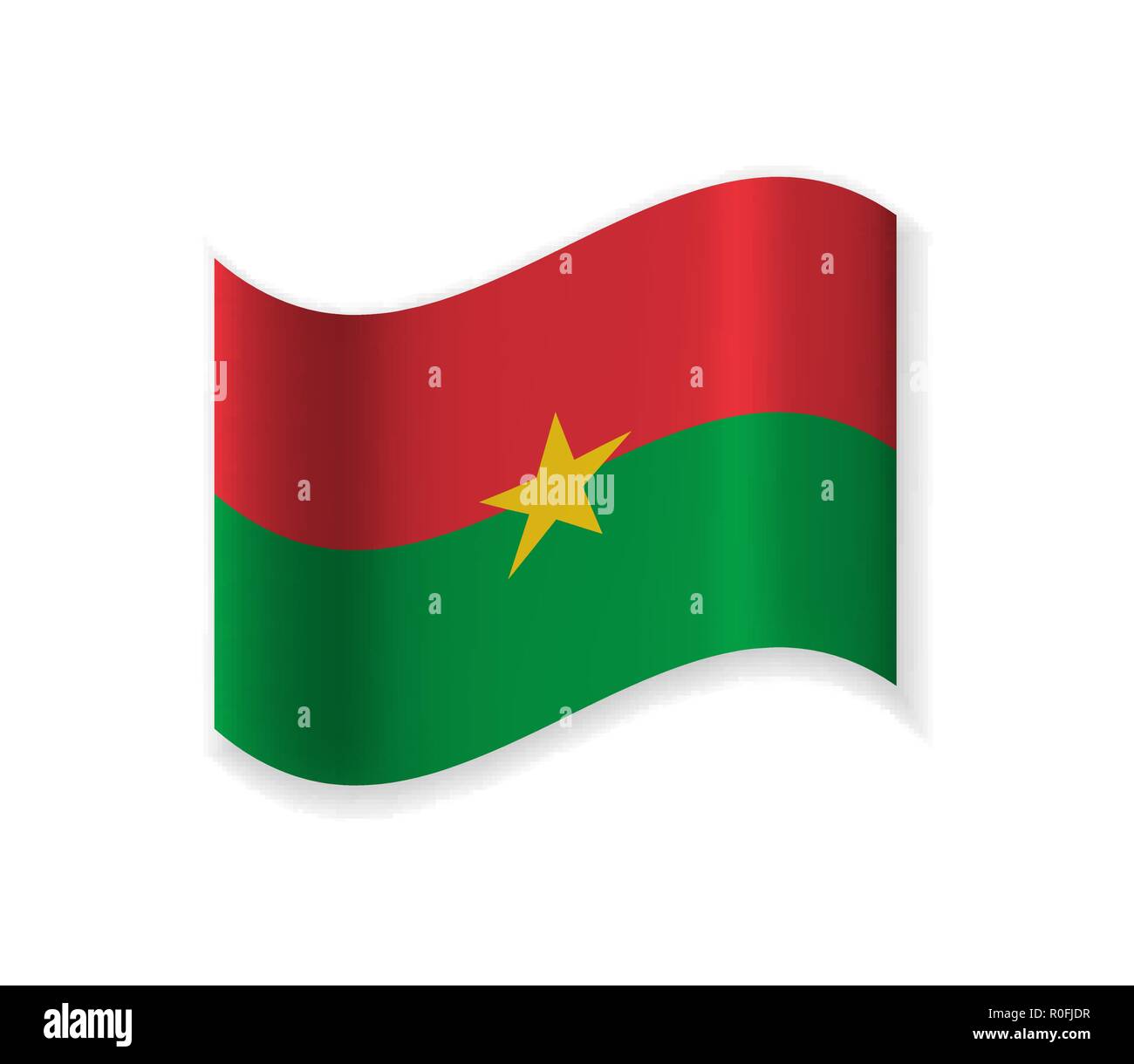 Drapeau officiel du Burkina Faso. Pays en Afrique de l'Ouest. Vector illustration d'un symbole de l'état. Illustration de Vecteur
