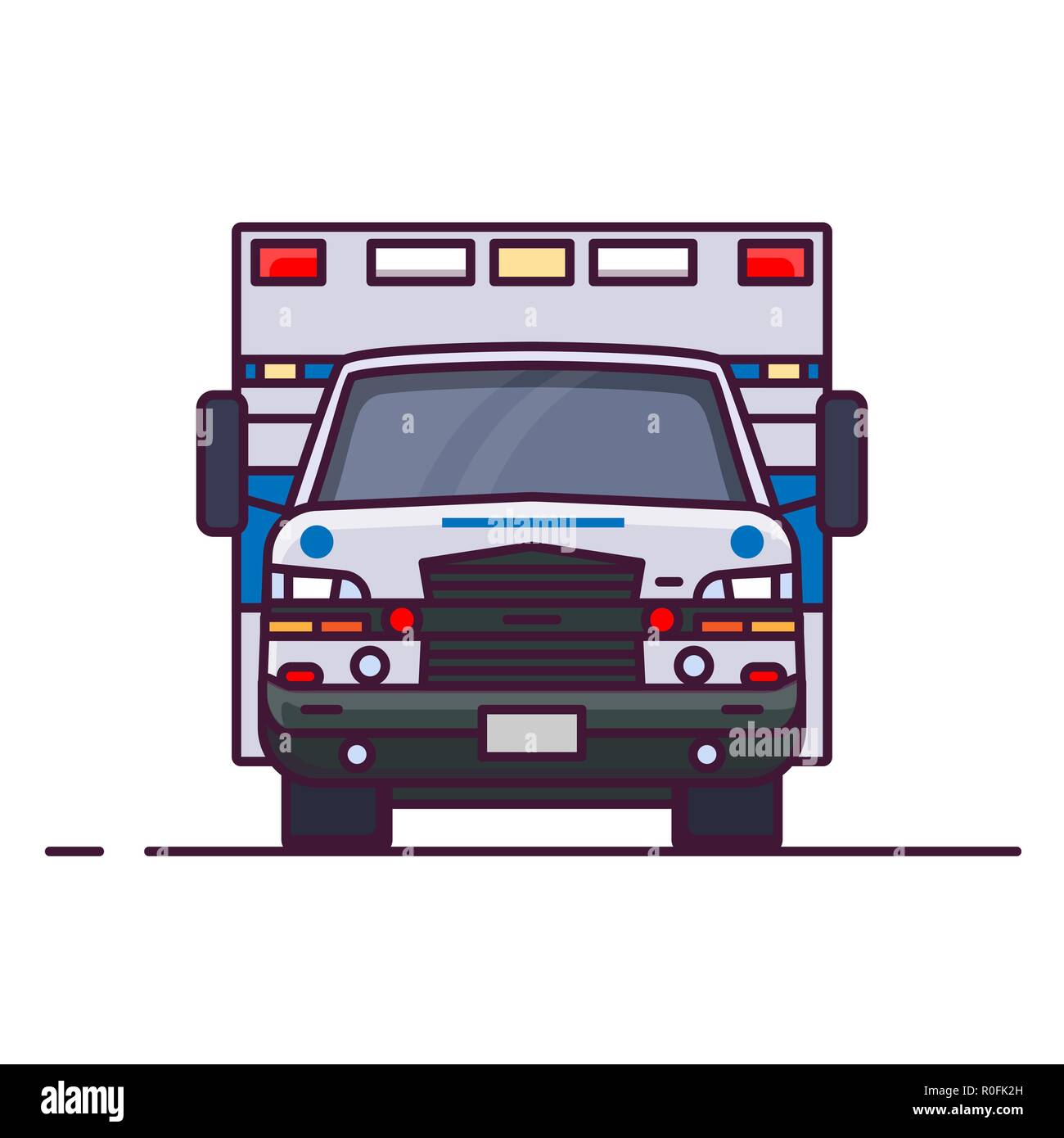 Vue avant de l'ambulance Illustration de Vecteur