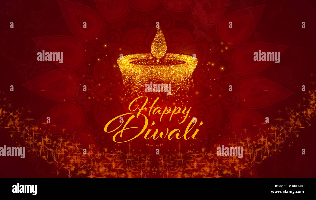 Happy Diwali (festival hindou des lumières) Salutations Banque D'Images