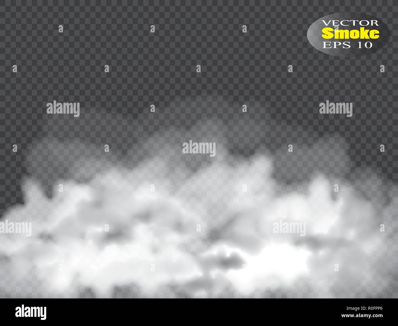 Le brouillard ou la fumée transparent isolés effet spécial. Blanc de nuages, brouillard ou smog arrière-plan. Vector illustration Illustration de Vecteur