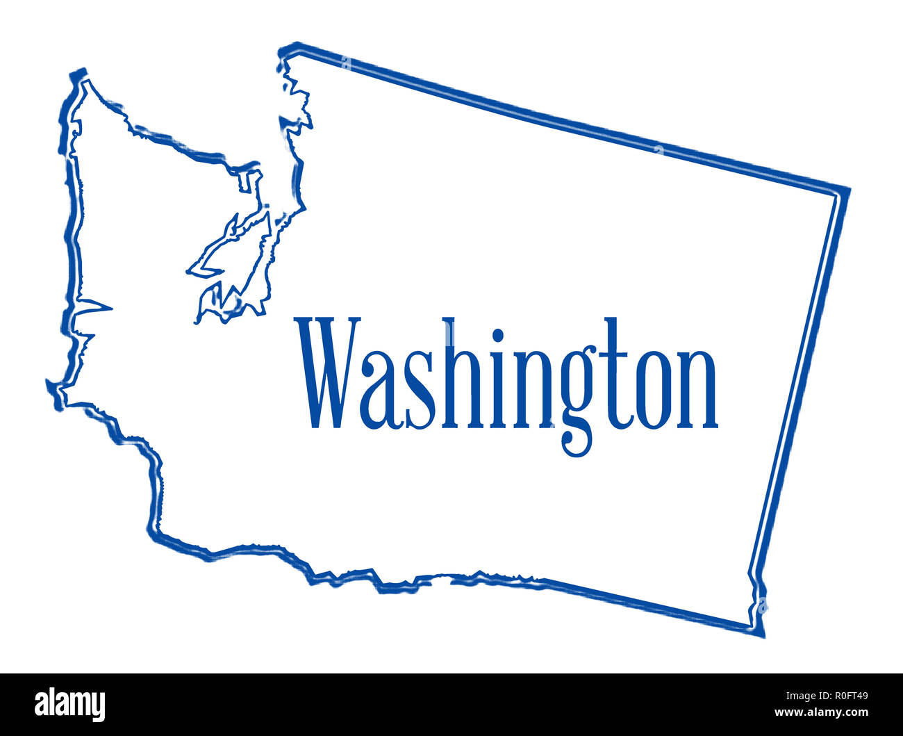 Carte de l'état de Washington Banque D'Images