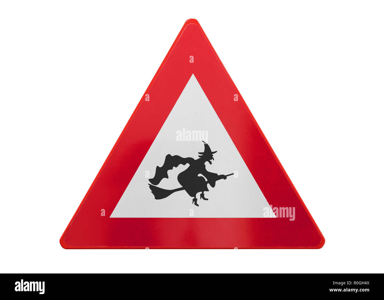 Panneau de circulation isolés - Witch - Isolated on white Banque D'Images