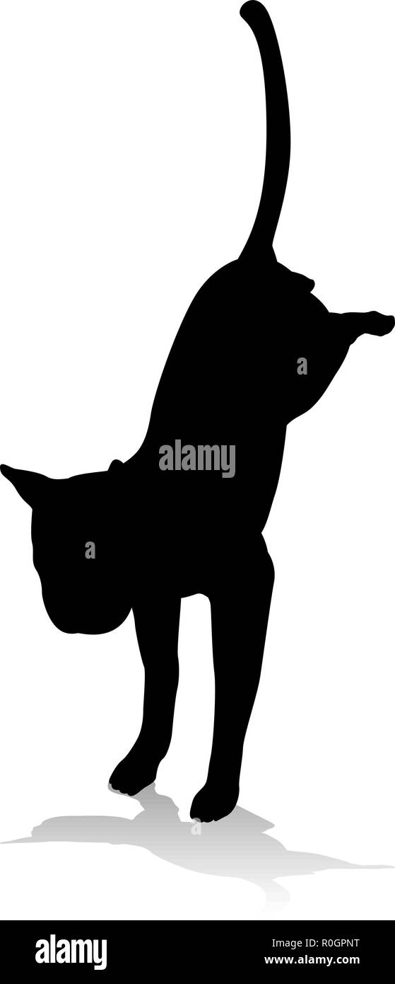 Silhouette de chat Animal Illustration de Vecteur