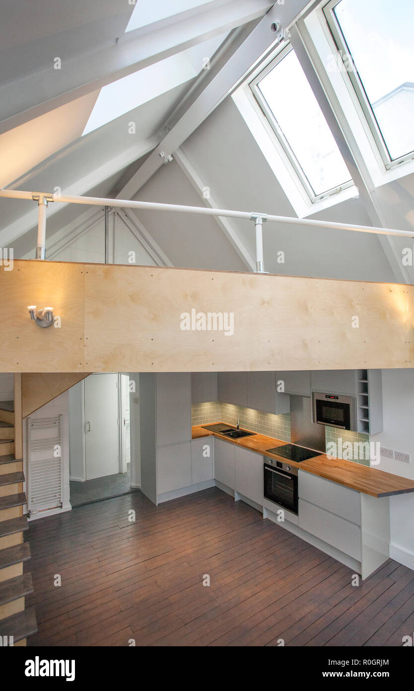 Espace de vie de style loft à Camden Town London UK Banque D'Images