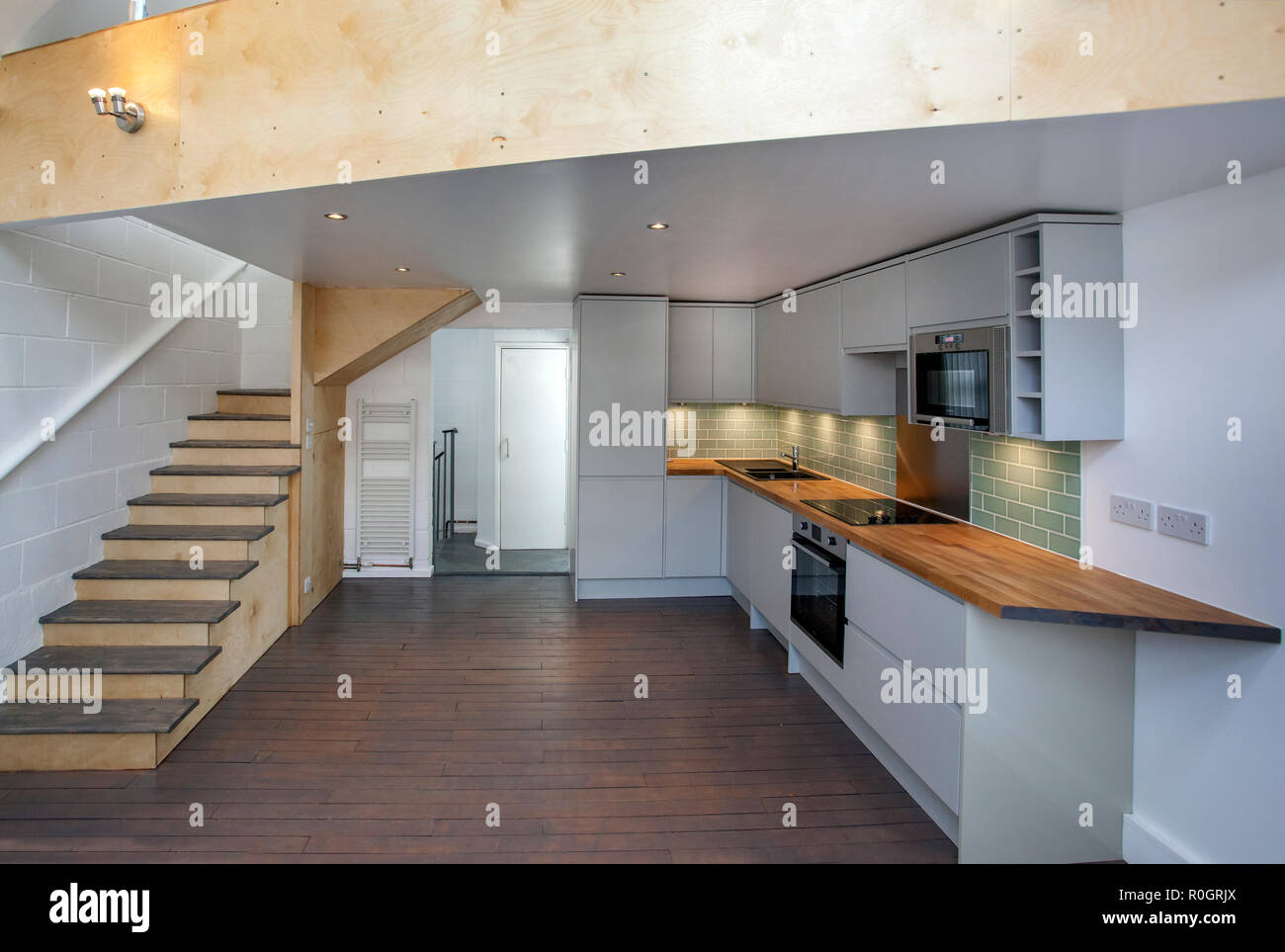 Espace de vie de style loft à Camden Town London UK Banque D'Images