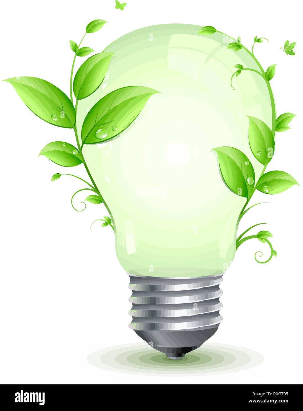 L'efficacité de la conservation de l'énergie économisez de l'écologie eco illustration Banque D'Images