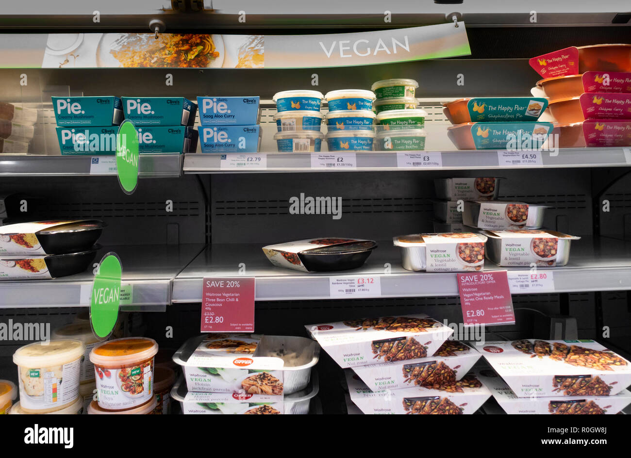 Repas Vegan à Waitrose store. UK Banque D'Images