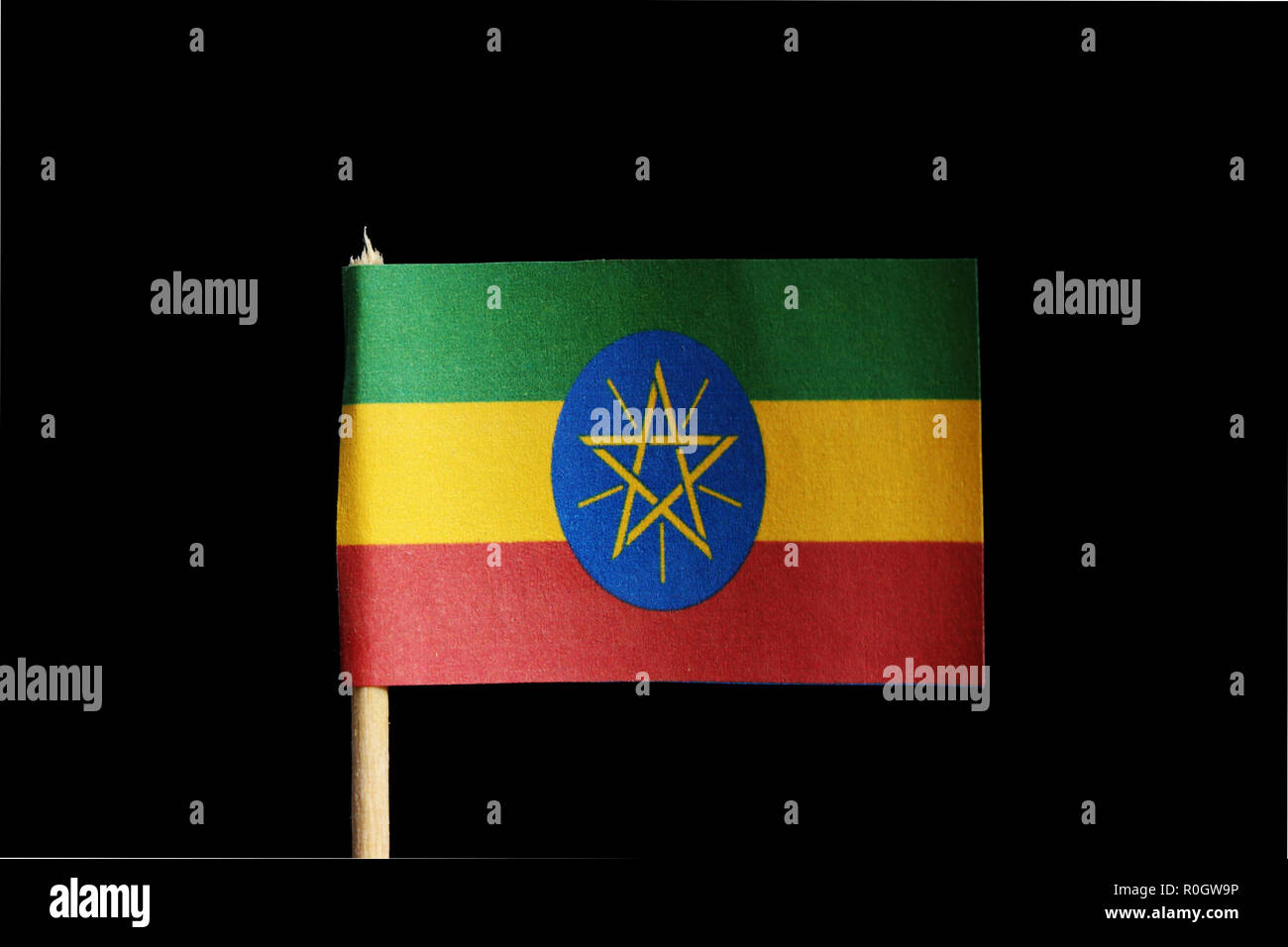 Un Drapeau National De Léthiopie Le Cure Dent Sur Fond Noir