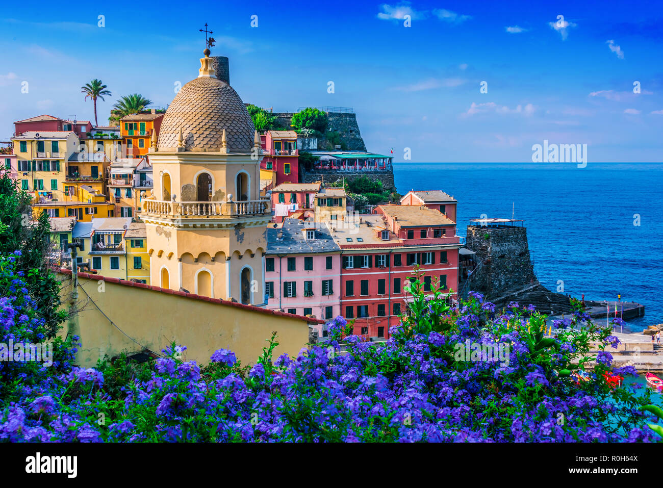 Ville pittoresque de Vernazza, dans la province de La Spezia, ligurie, italie Banque D'Images