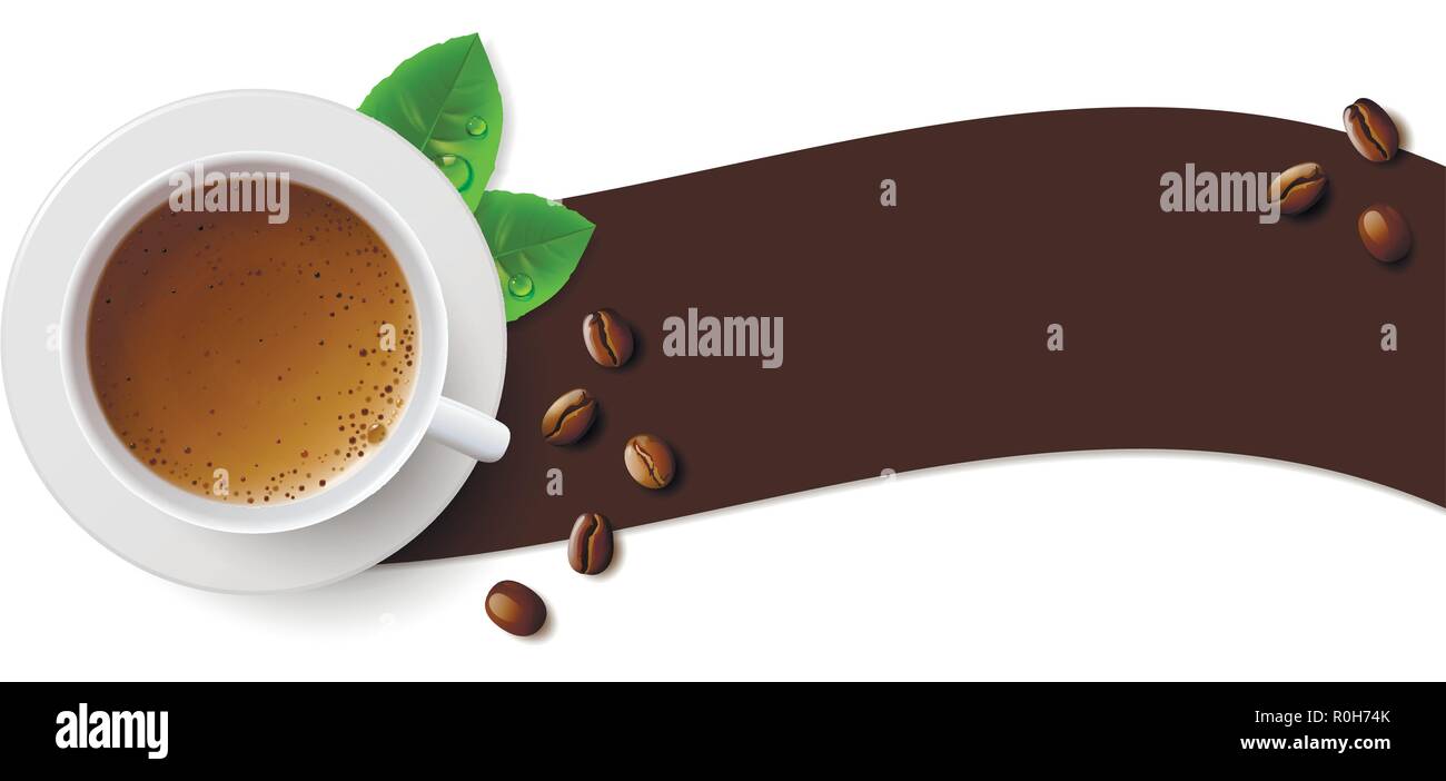 Bannière avec une tasse de café avec de la mousse Illustration de Vecteur